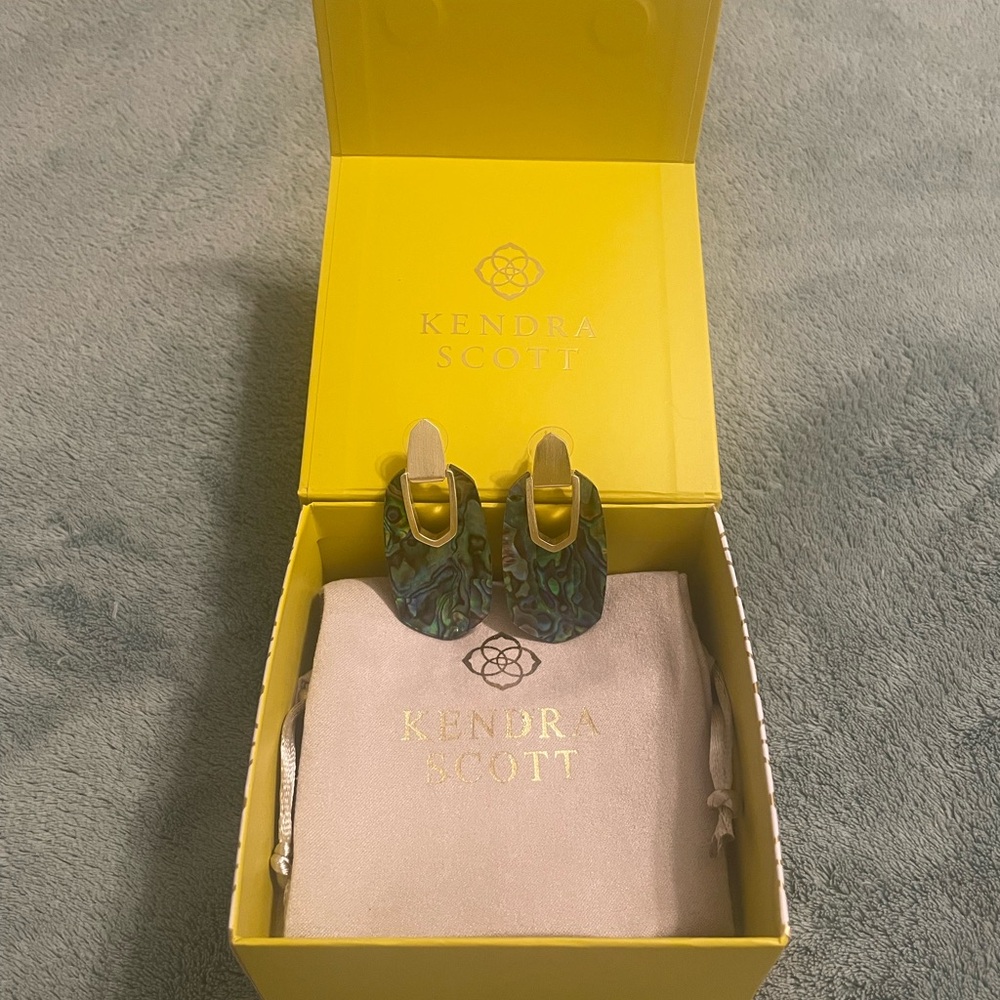 Kendra Scott Gold, Purple, Blue and Green Designer Statement Earrings